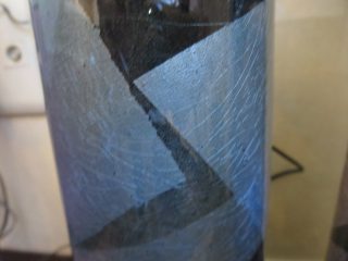 九谷焼モダン　銀彩　銀箔が黒に映える花瓶