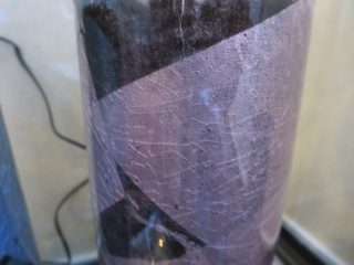 九谷焼モダン　銀彩　銀箔が黒に映える花瓶