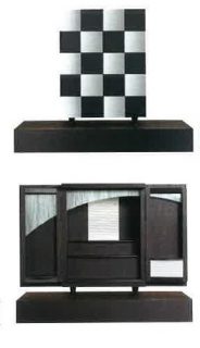 シルバー＆黒　モダンなインテリアを作り出す　ステンレス市松